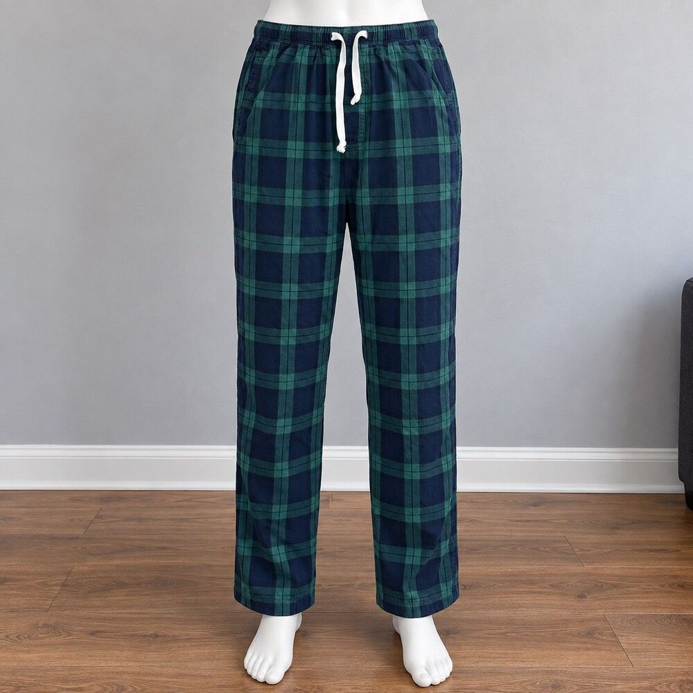 Vintage American Eagle Plaid Lounge Pants Mens XL Green Navy Y2K Preppy